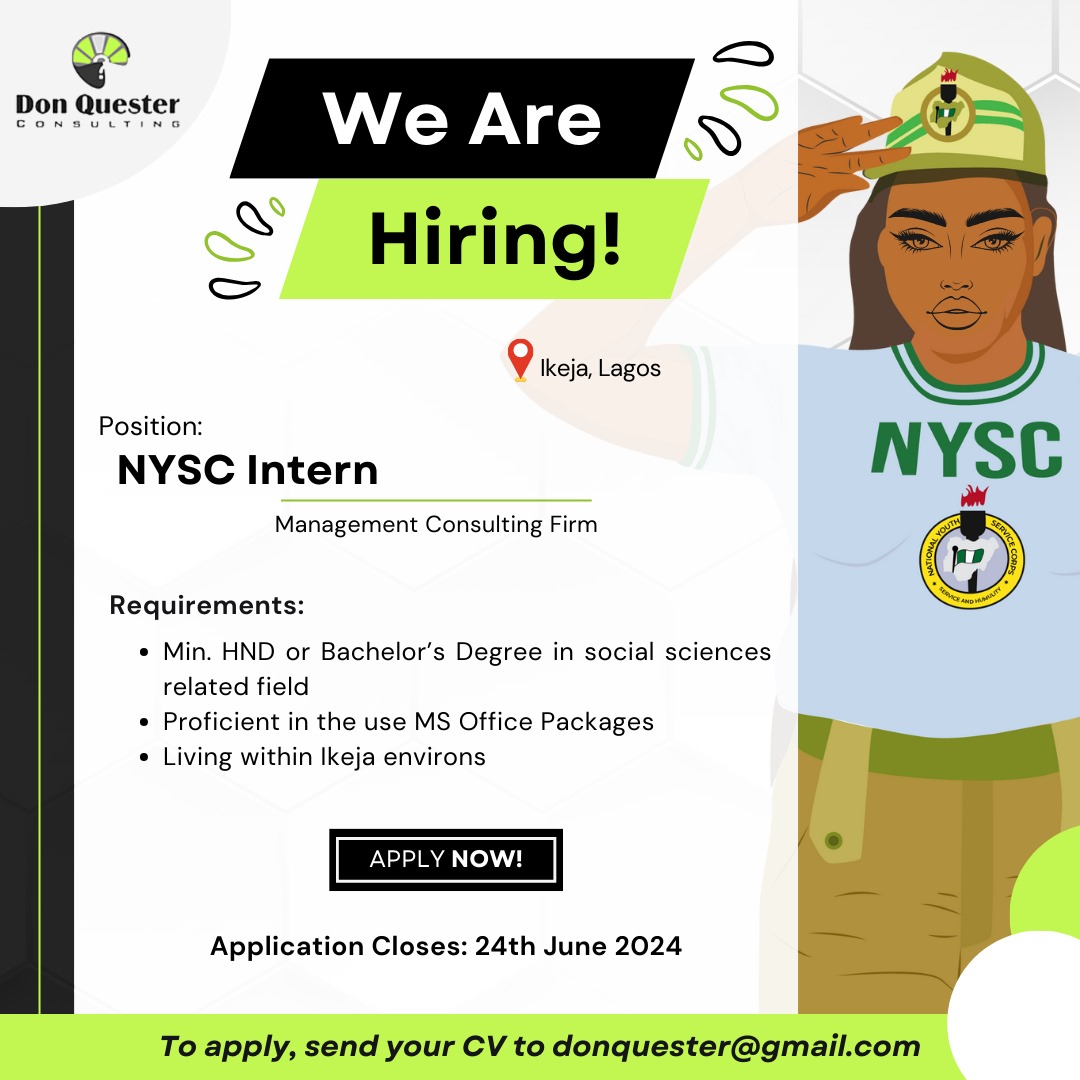 NYSC Interns Needed DonQuester Consulting