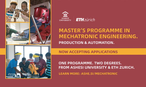 Ashesi-ETH Master in Mechatronic Engineering Scholarship Program 2024 for African Engineers