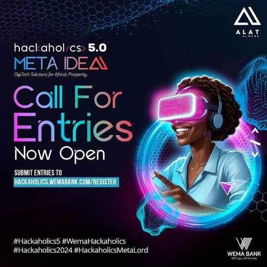 Wema Bank Hackaholics 5.0 for Nigerian Entrepreneurs 2024