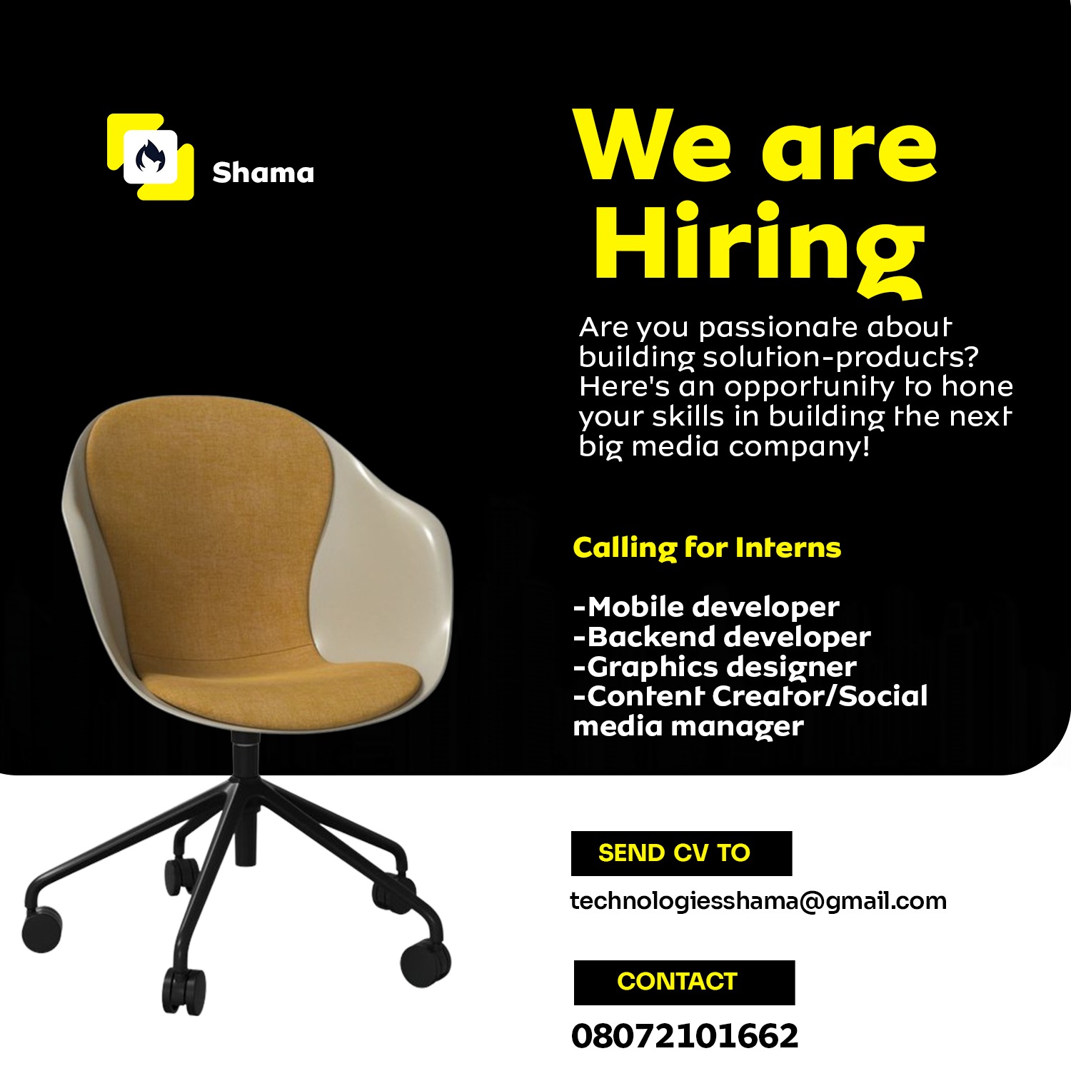 Call for Interns at Technology Shama