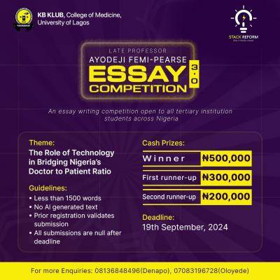 Professor Ayodeji Femi-Pearse Essay Competition 2024 for University Students