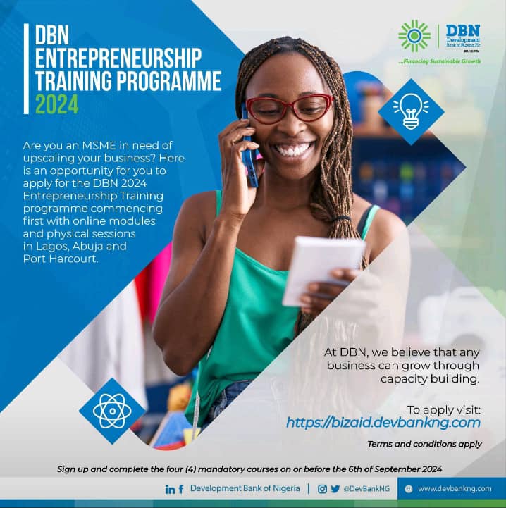 Join the Development Bank of Nigeria Entrepreneurship Training Program MSMEs