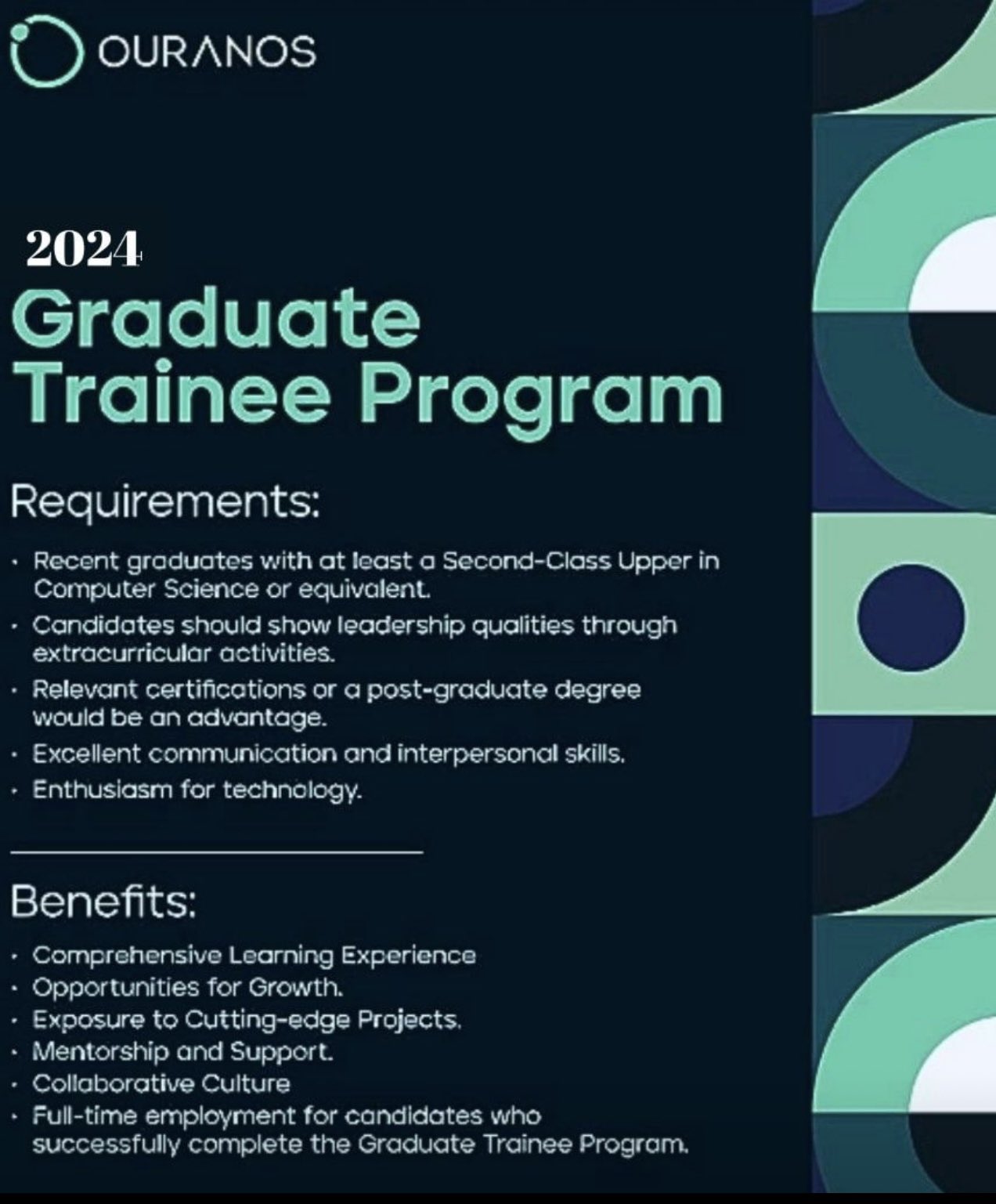 Ouranos Technologies Graduate Trainee Program 2024