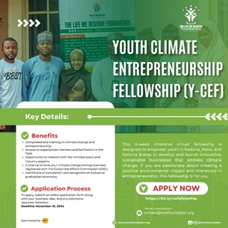 Youth Climate Entrepreneurship Fellowship (Y-CEF)