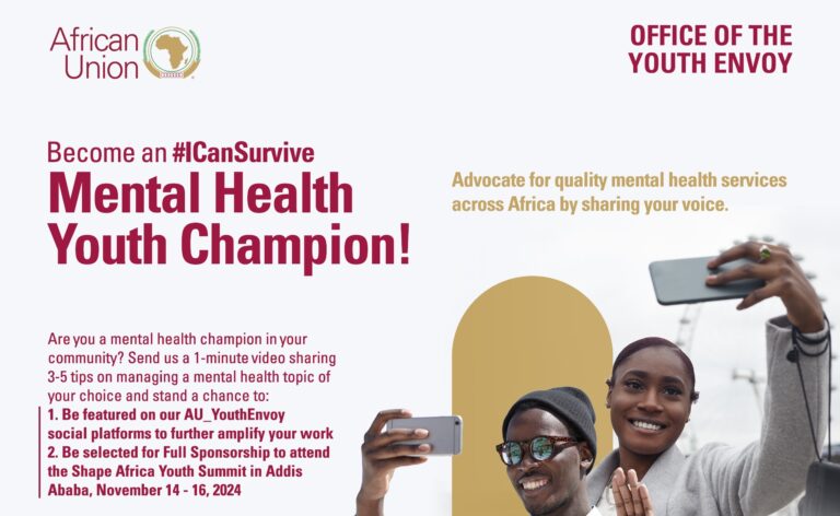 Call for Mental Health Youth Champions – SHAPE Africa Summit 2024 in Addis Ababa | Fully sponsored by AU Youth Envoy