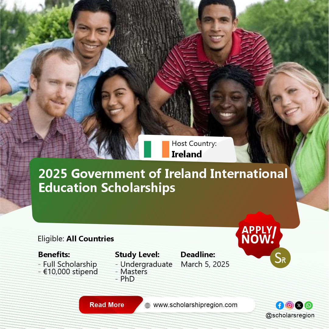 2025 International Education Scholarship by Government of Ireland (GOI-IES)