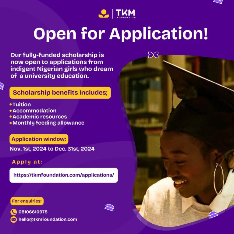 TKM Foundation Scholarships 2025 For Nigerians