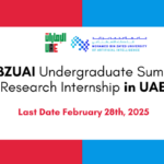 Mohamed bin Zayed Research Internship Program 2025