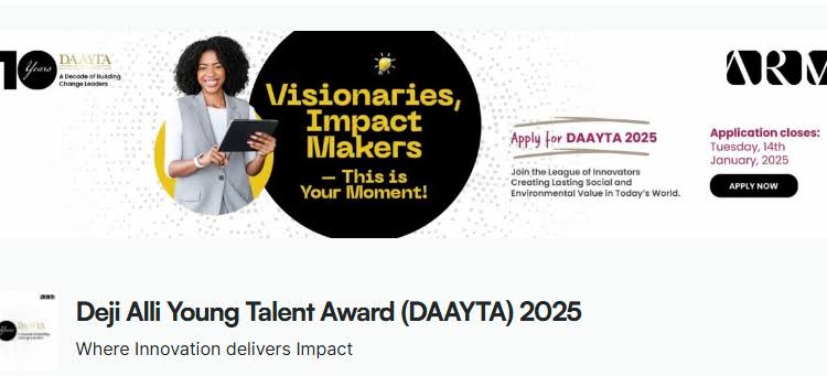 Deji Alli Young Talent Award 2025 for Young Nigerian (Up to #12million)