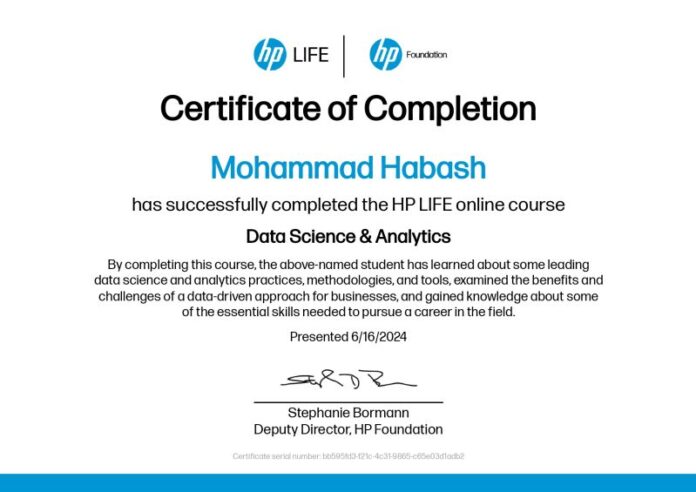 HP Free Data Science &  Analytics Course With Certificate 2025 Cohort