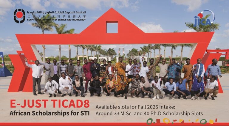 E-JUST TICAD8 African Scholarships for STI 2025