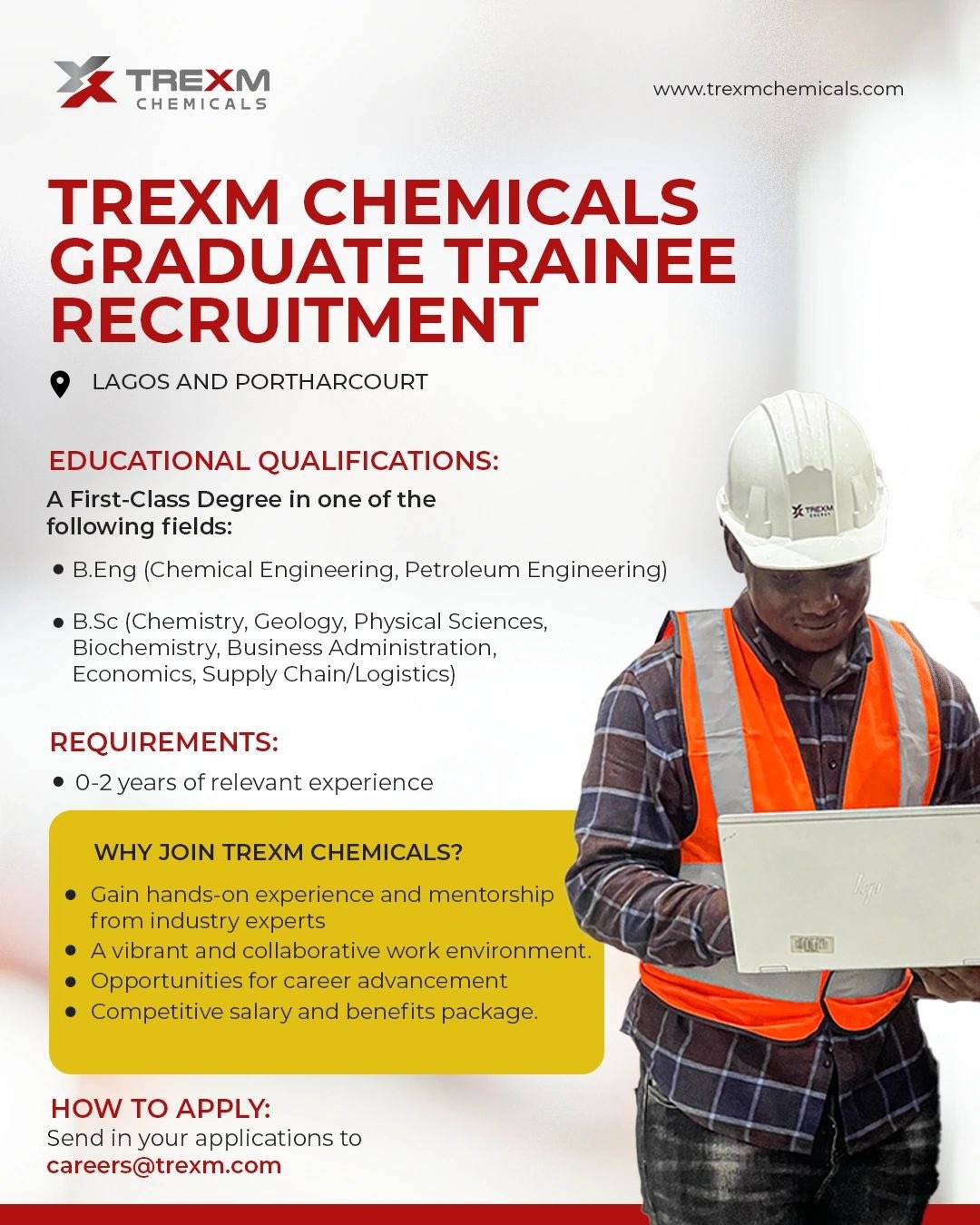 TREXM Chemicals Graduate Trainee Recruitment 2024/2025