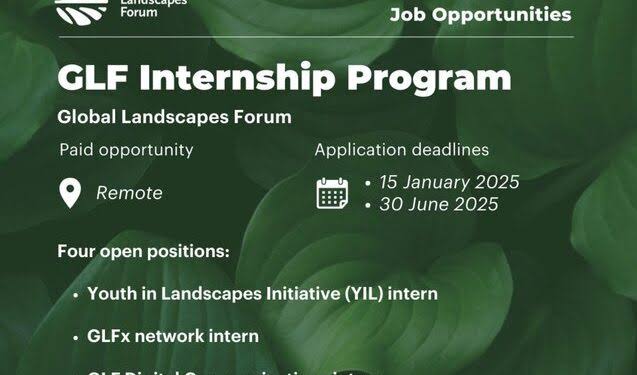 2025 Remote Internship Program by GLF (Global Landscapes Forum)