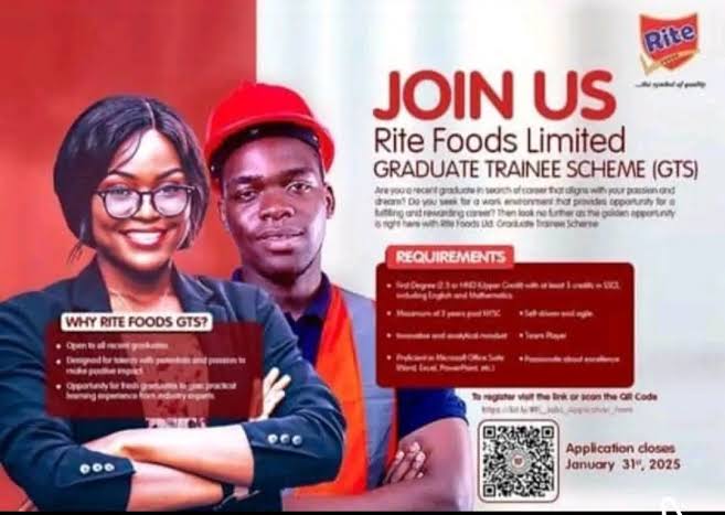 2025 Graduate Trainee Program at Rite Foods Limited