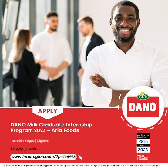 Dano Milk Internship Program for Nigerians 2025 (Arla Foods)