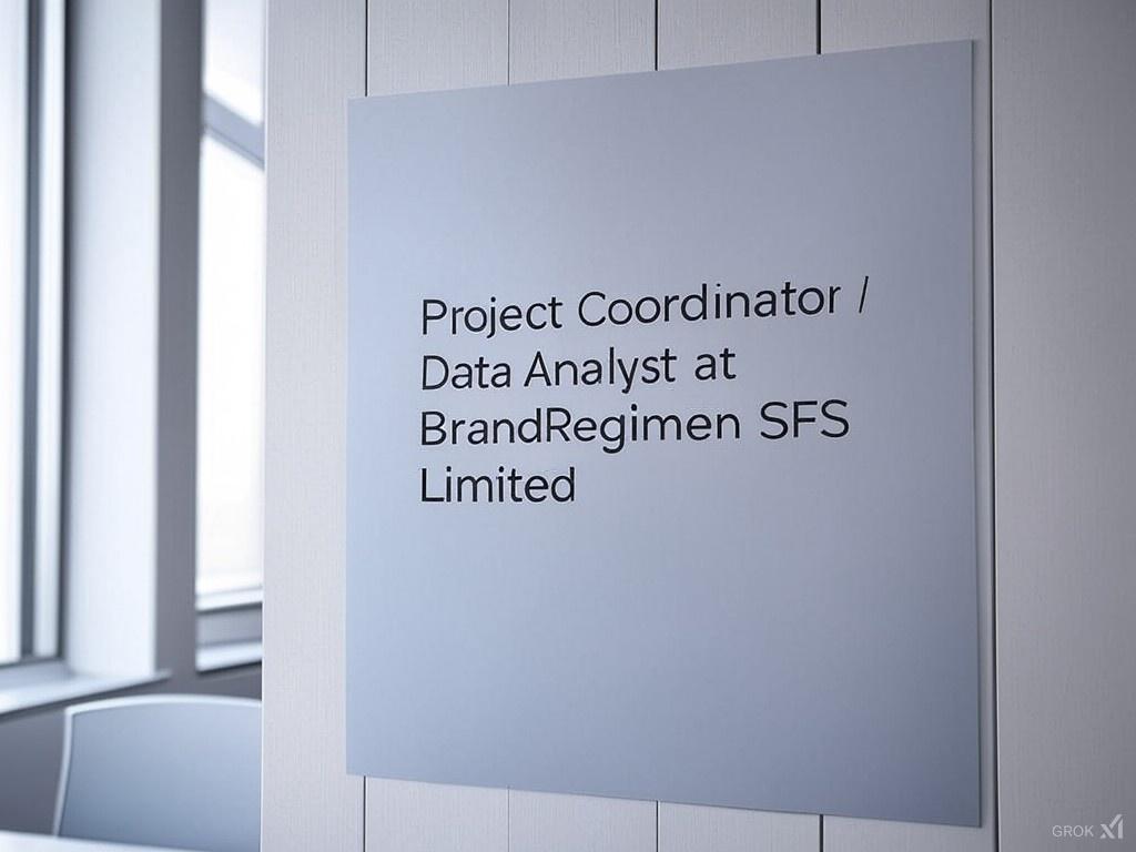 Project Coordinator / Data Analyst at BrandRegimen SFS Limited