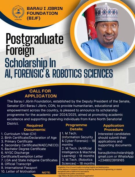 2025 Barau Jibrin foundation Scholarship For Nigerian Students (Domestic Postgraduate Program)