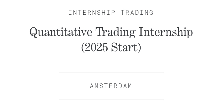 2025 Optiver Quantitative Trading Internship